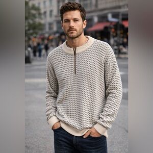 Castaway Birdseye Quarter Zip Sweater Sz. XL